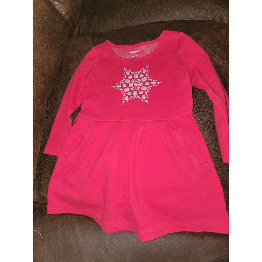 Gymboree outlet north pole party snowflake red dress size 4‎